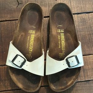 Birkenstock white one strap sandal 38